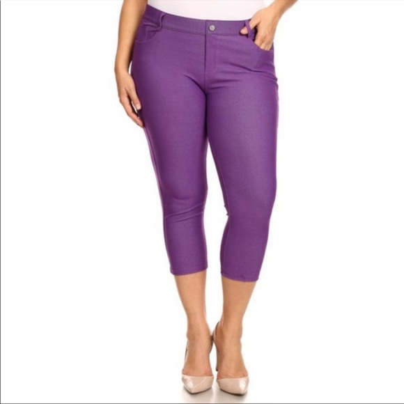 Classic Solid Capri Stretchy Jeggings 